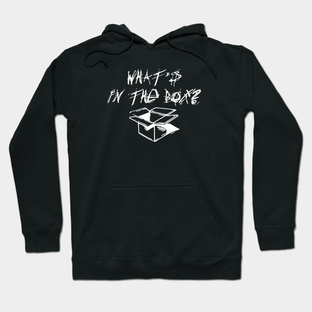 What's In The Box - White Hoodie by BigOrangeShirtShop